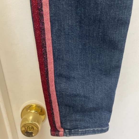 MOTHER High Waisted Looker Jeans Here Kitty Kitty Glitter Racer - Picture 10 of 13